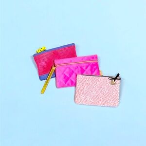 3-set pink cosmetics bags